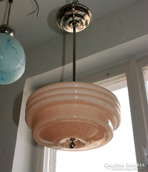 Art deco - streamline nickel-plated ceiling lamp renovated - 