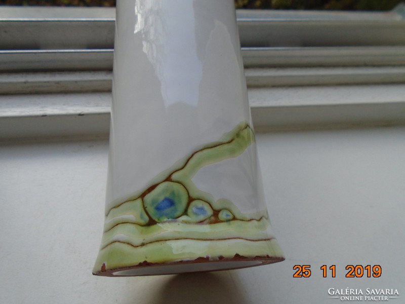 Hand-crafted, signed margit scroll vase