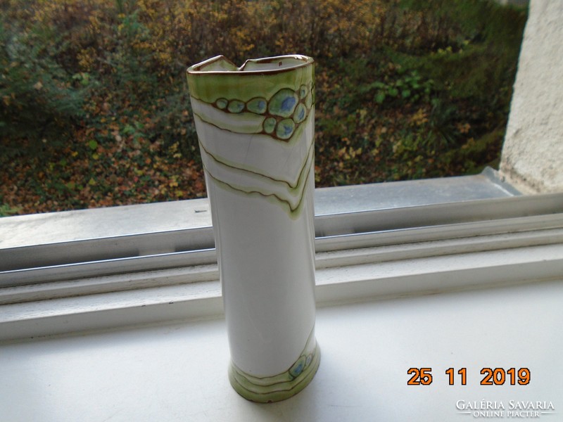 Hand-crafted, signed margit scroll vase