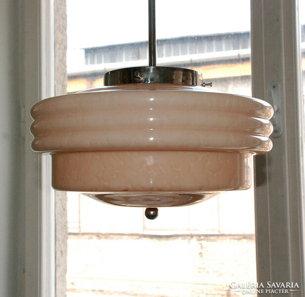 Art deco - streamline nickel-plated ceiling lamp renovated - 