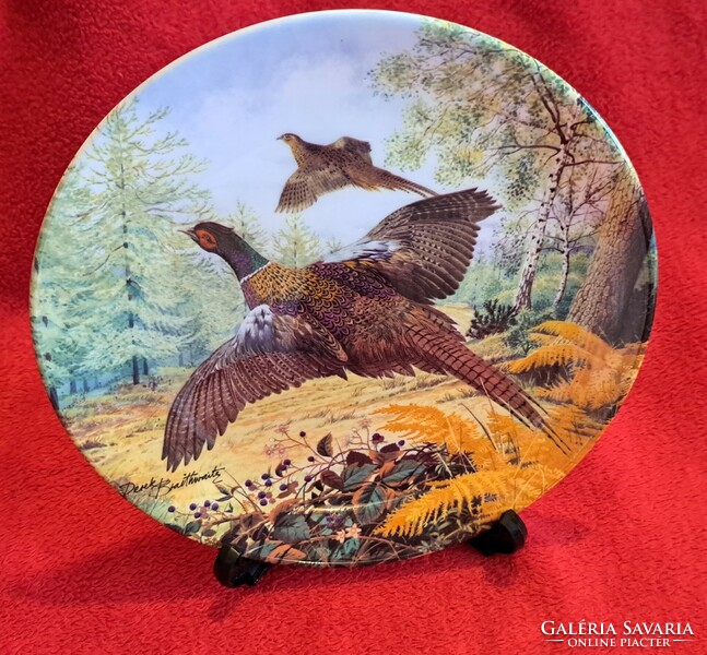 Pheasant bird porcelain decorative plate, hunting plate (m3841)