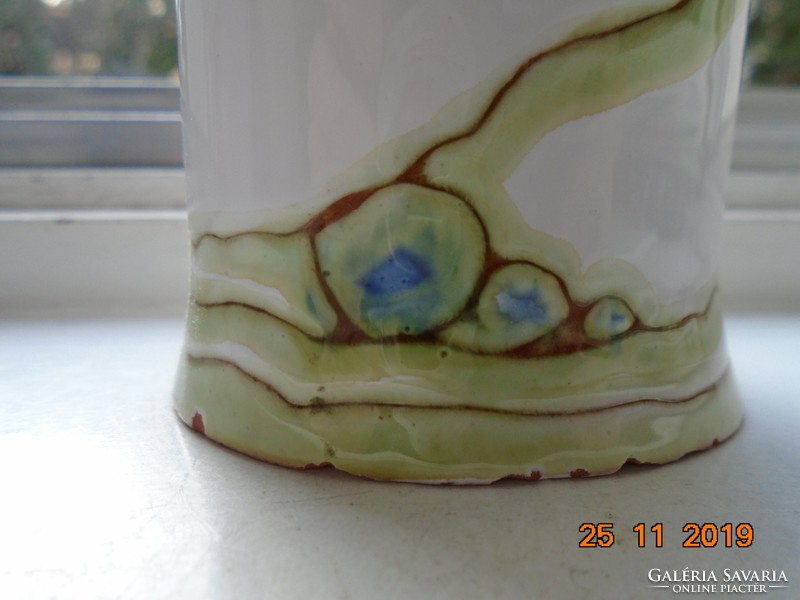 Hand-crafted, signed margit scroll vase