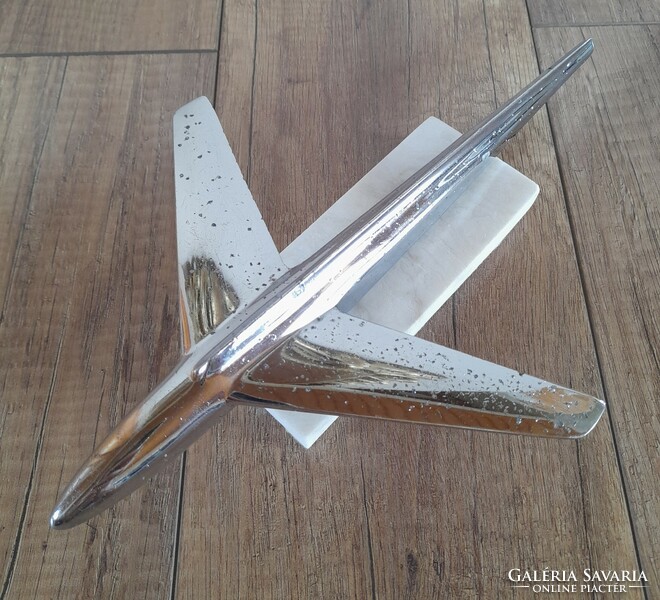 Régi art deco krómozott fém repülő asztaldísz