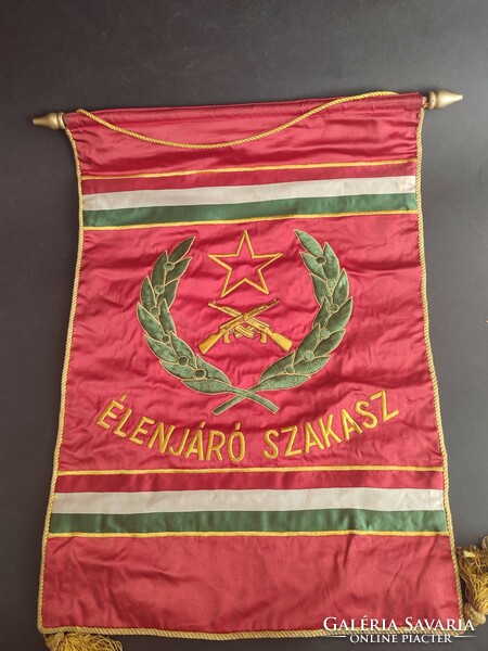 Élenjáró szakasz kommunista hímzett selyem emlék zászló - EP
