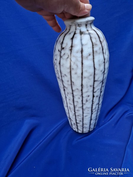 Retro ceramic vase from Hódmezővásárhely, gray