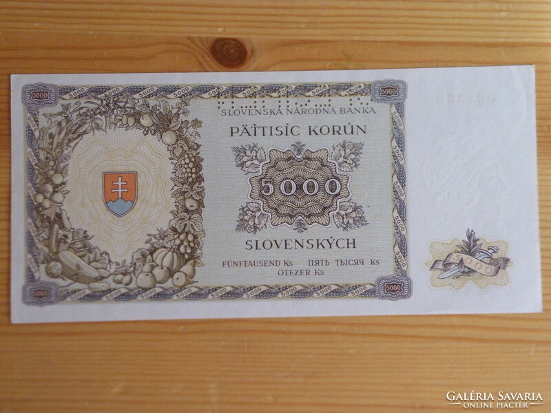 5000 Korona 1944.December 18.Bratislava (pattisic korun slovenskych) specimen