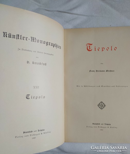 Tiepolo - RITKA antik kötet "Vera Zichy" tulajdonosi aláírással 1897-ből