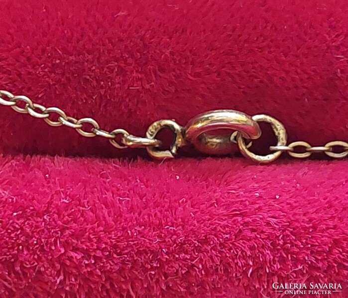 Vintage gilded silver Czech garnet stone necklace, collier