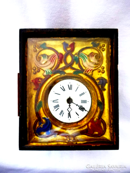 Black Forest antique pendulum, heavy wall clock 1882