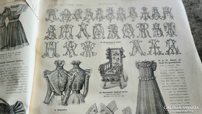 1898 Hungarian bazaar as a working stone for women magazine 380 pages needlework fashion lots of precious steel engravings