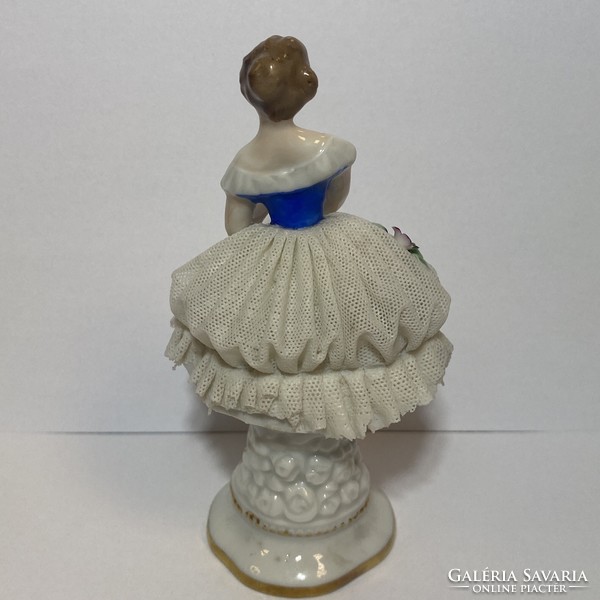 Antik Capodimonte porcelán lány szobor