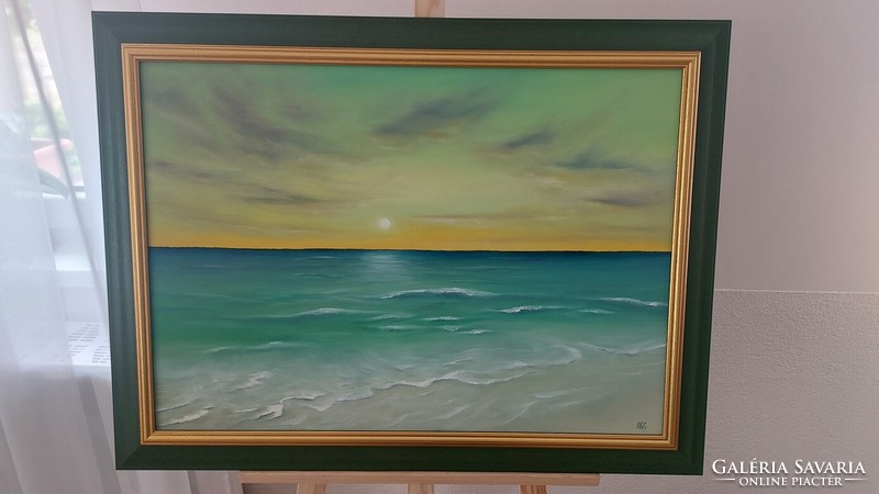 (K) Zoltan Mucsi landscape painting with frame 61x82 cm