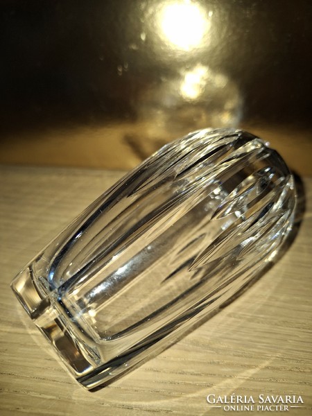 Polished crystal glass vase 11 cm