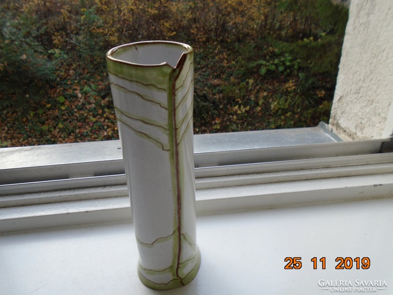 Hand-crafted, signed margit scroll vase