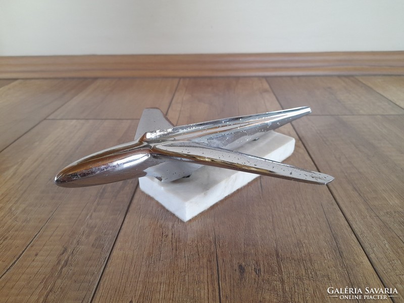 Régi art deco krómozott fém repülő asztaldísz