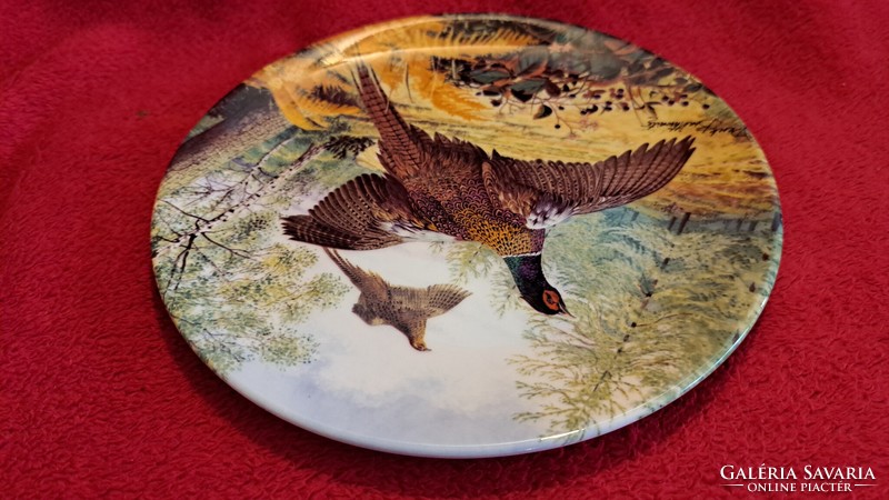 Pheasant bird porcelain decorative plate, hunting plate (m3841)