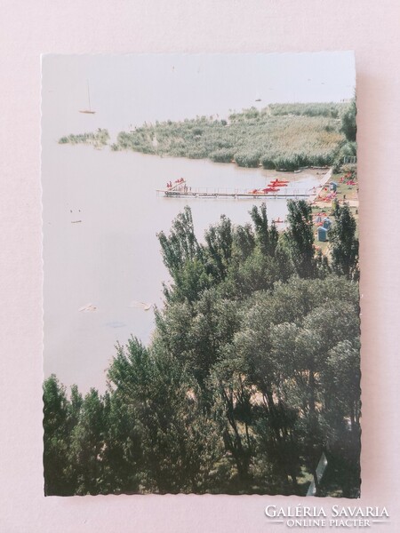 Retro postcard Balaton coast beach
