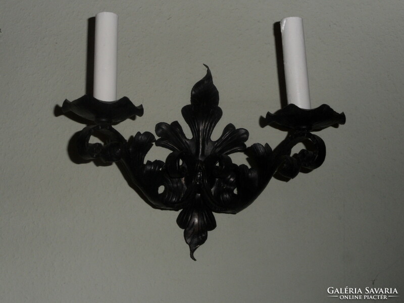 Wrought iron two-arm wall bracket, wall lamp