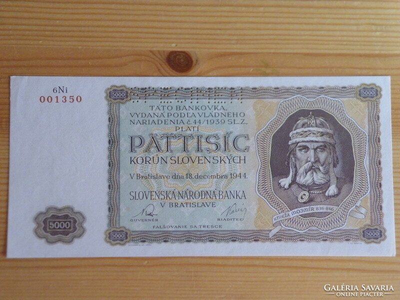 5000 korona 1944.december18.Bratislava(Pattisic korun Slovenskych) specimen(minta)