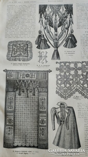 1898 Hungarian bazaar as a working stone for women magazine 380 pages needlework fashion lots of precious steel engravings