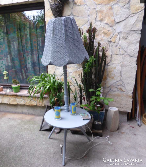 Floor lamp with table / coffee table with lighting
