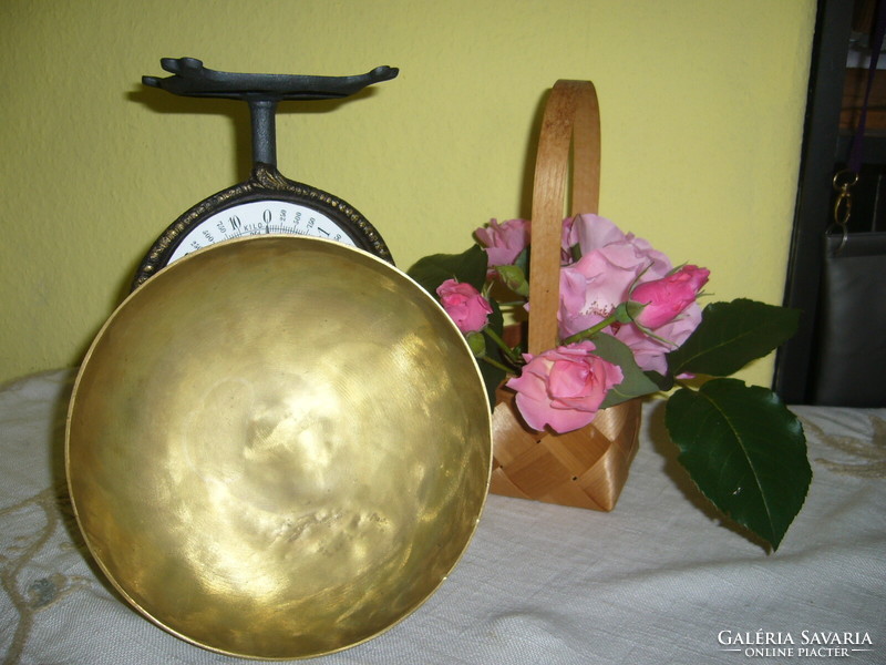 130-year-old antique German scale, clock scale with copper plate