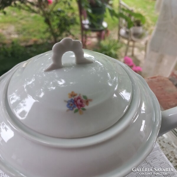 Small floral Zsolnay tea spout