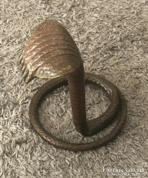 Antique bronze snake statue