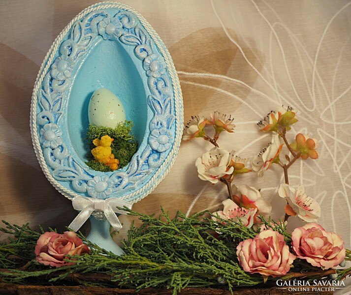 Kézműves húsvéti dekorációs óriástojás