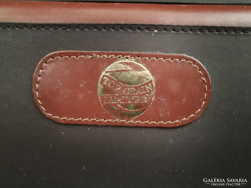 Franzen briefcase/suitcase with number lock | top grain leather | 46*38*17 cm | vintage