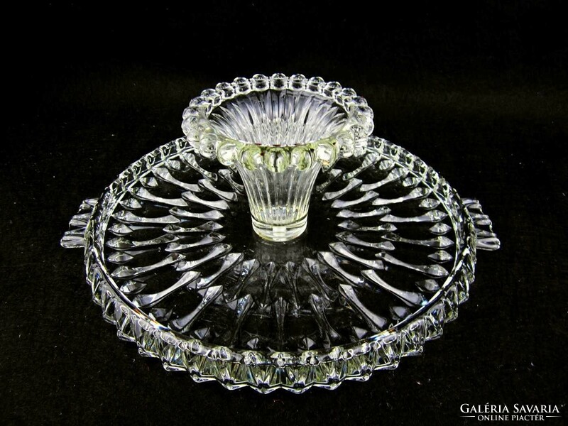 Marked glass cake plate centerpiece - 34 cm x 10.5 cm - art&decoration