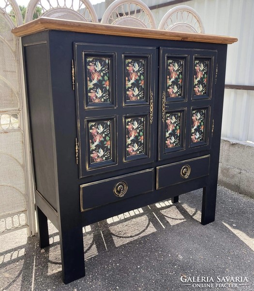 Large oriental style cabinet, chest of drawers, 130 cm high, 127 cm wide