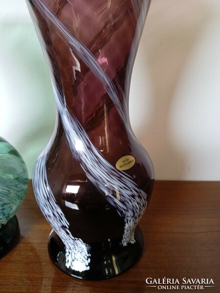 Pair of 2 100% handmade German glass vases