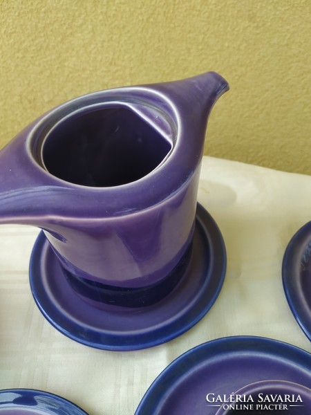A special shaped Irish coffee set for sale! Art deco blue coffee set + 4 cups for sale!