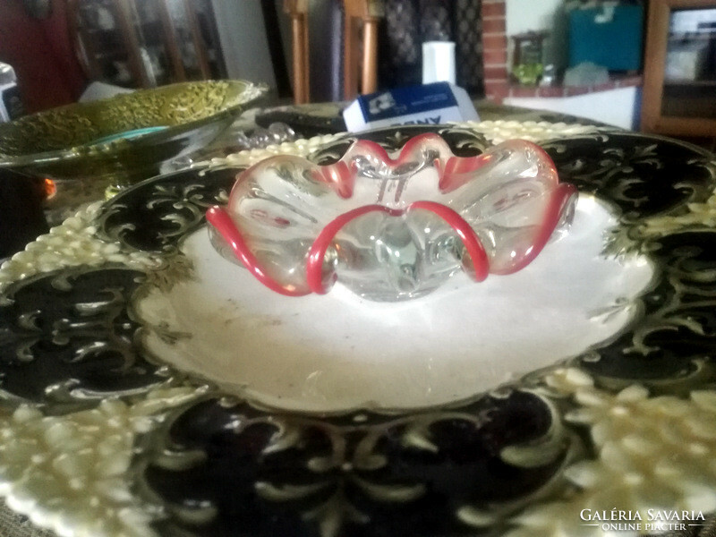 Czech designer thick glass ashtray - art&decoration