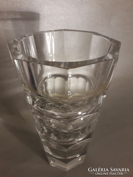 Josef hoffman moser prism vase clear cut crystal glass art deco 1930s