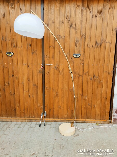 A curiosity! Very tall, max. 250 cm opening, adjustable, marble base, design retro floor lamp