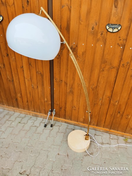 A curiosity! Very tall, max. 250 cm opening, adjustable, marble base, design retro floor lamp