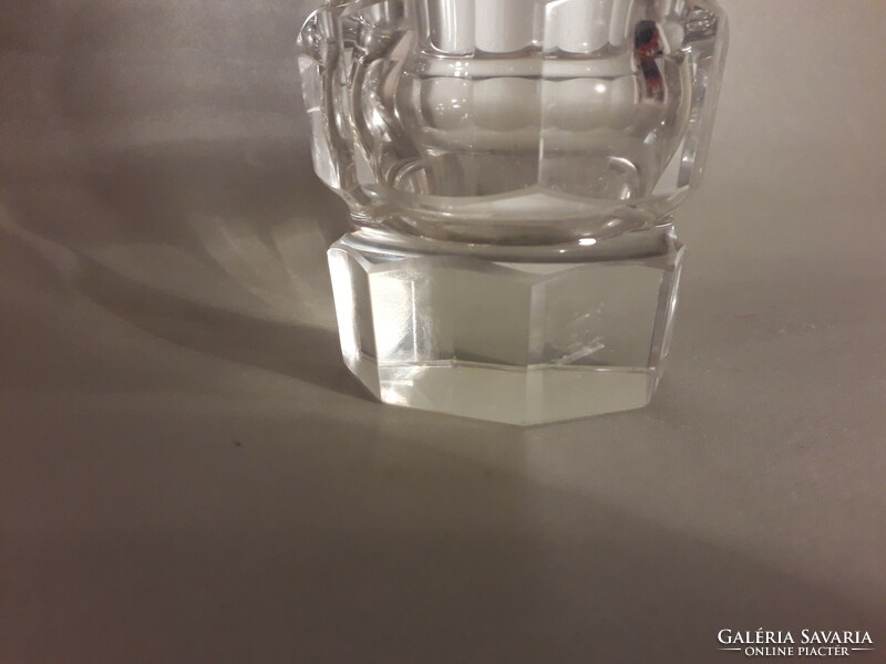 Josef Hoffman Moser prizma váza átlátszó csiszolt kristályüveg Art Deco 1930-as évek