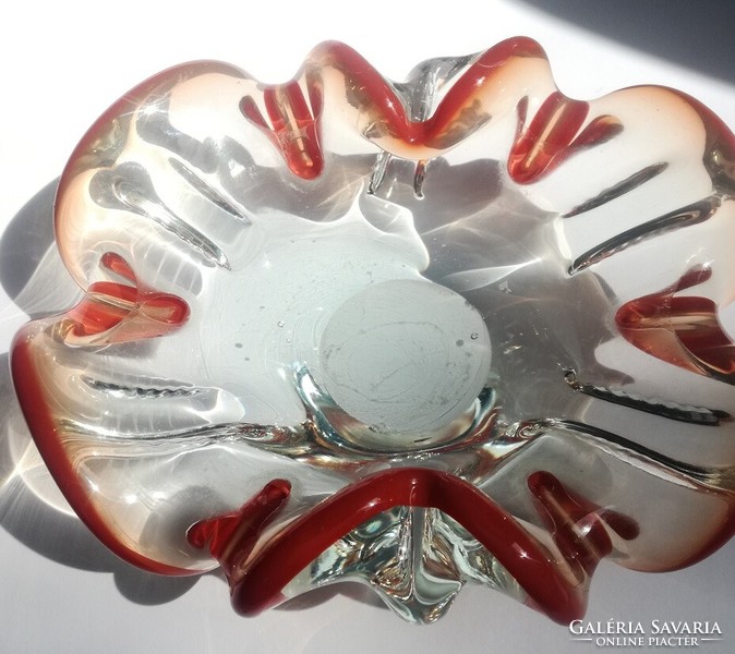 Czech designer thick glass ashtray - art&decoration