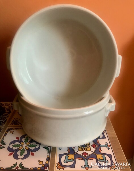 Antik vastag porcelán ételtartó