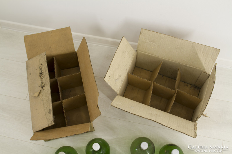 Régi Unicumos üvegek, 2 x 6 db, Eredeti dobozban