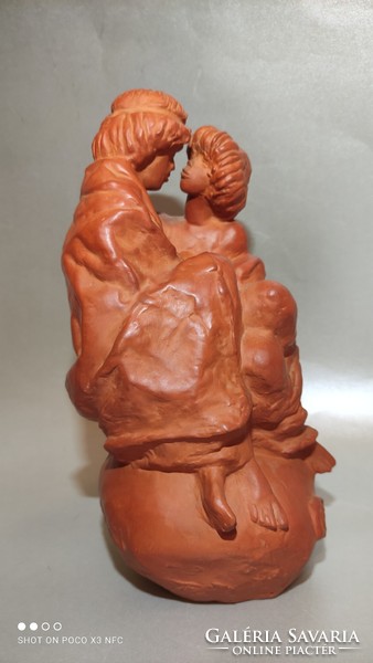 KLIGL SÁNDOR terrakotta kerámia szerelmespár szobor