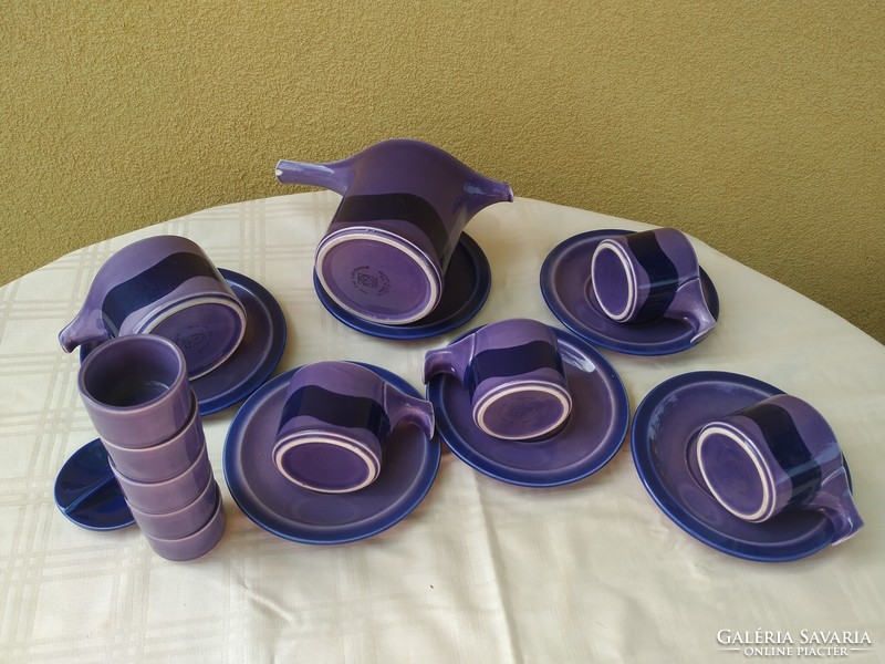 A special shaped Irish coffee set for sale! Art deco blue coffee set + 4 cups for sale!