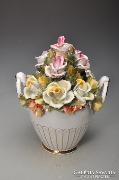 Porfin Cluj-Napoca Cluj-Napoca porcelain flower vase, table center, 30 cm, damaged