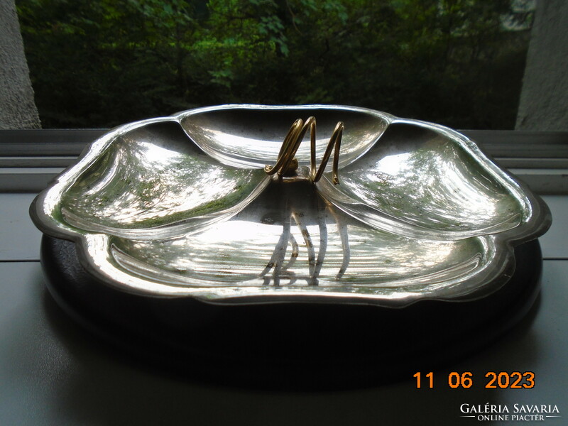 Flower-shaped, silver-plated centerpiece