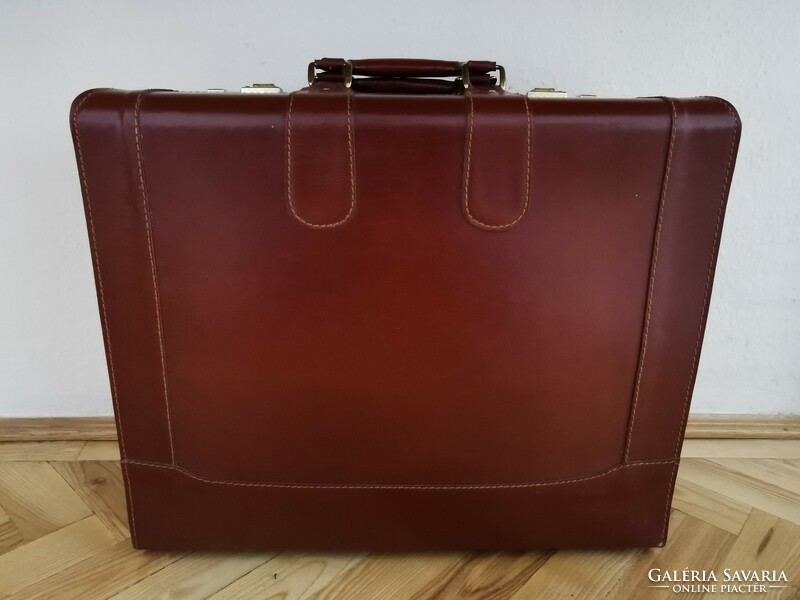 Franzen briefcase/suitcase with number lock | top grain leather | 46*38*17 cm | vintage