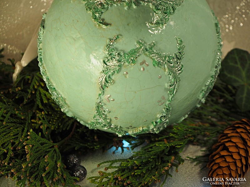 Handmade Christmas giant ball decoration in turquoise color
