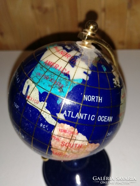 Globe of real precious and semi-precious stones.