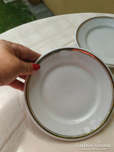 Zsolnay porcelain gold rimmed small plates 6 pieces for sale!